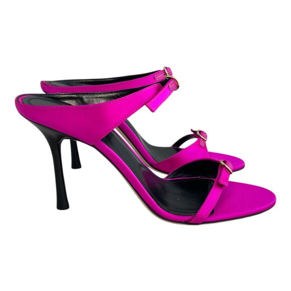 Victoria Beckham 90 Jordy Mule Sandals Stilettos in Hot Pink | Fuchsia | Size 8 - Picture 2 of 10